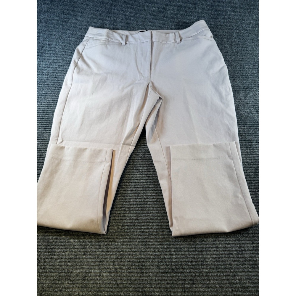 WHBM Women 12P Light Pink Lined The Slim Ankle Low Rise Trousers